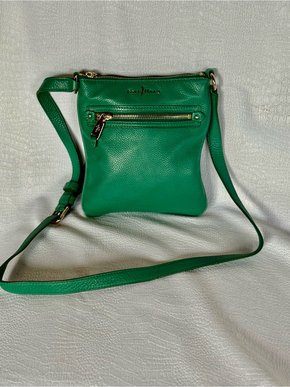 Cole Haan Pebbled Leather Small Crossbody Bag – Kelly Green